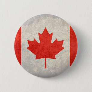 Badge Rond 5 Cm Le Canada ; Drapeau canadien