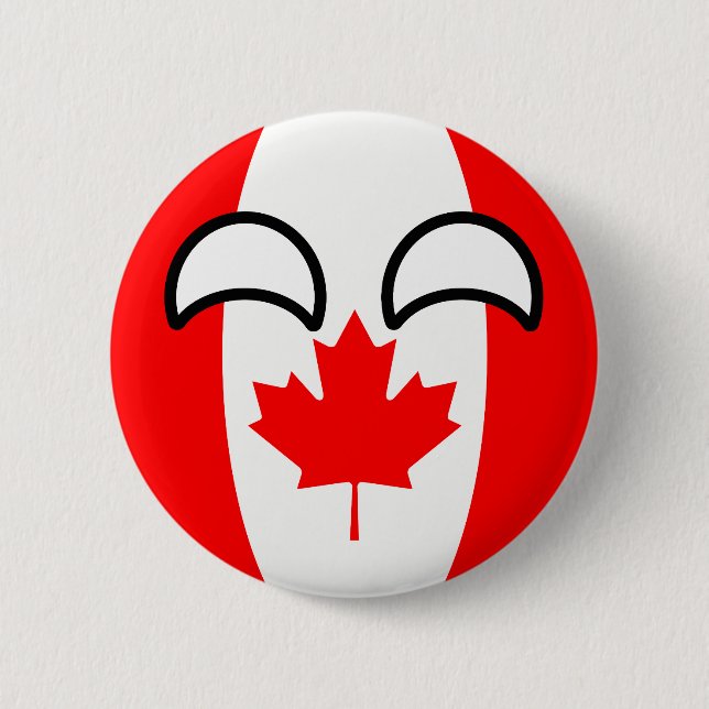 Badge Rond 5 Cm Le Canada Geeky tendant drôle Countryball (Devant)