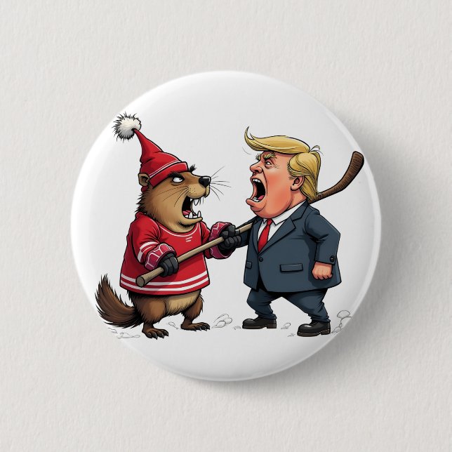 Badge Rond 5 Cm Le Canada lutte contre Trump (Devant)