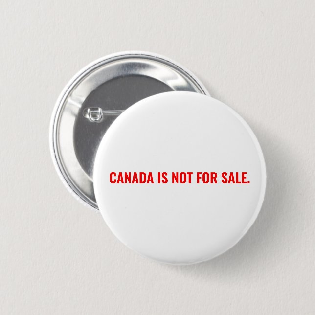 Badge Rond 5 Cm Le Canada n'est pas à vendre texte rouge blanc min (Devant & derrière)