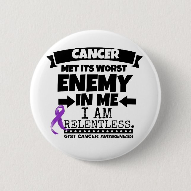 Badge Rond 5 Cm Le Cancer d'ESSENTIEL a rencontré son plus mauvais (Devant)