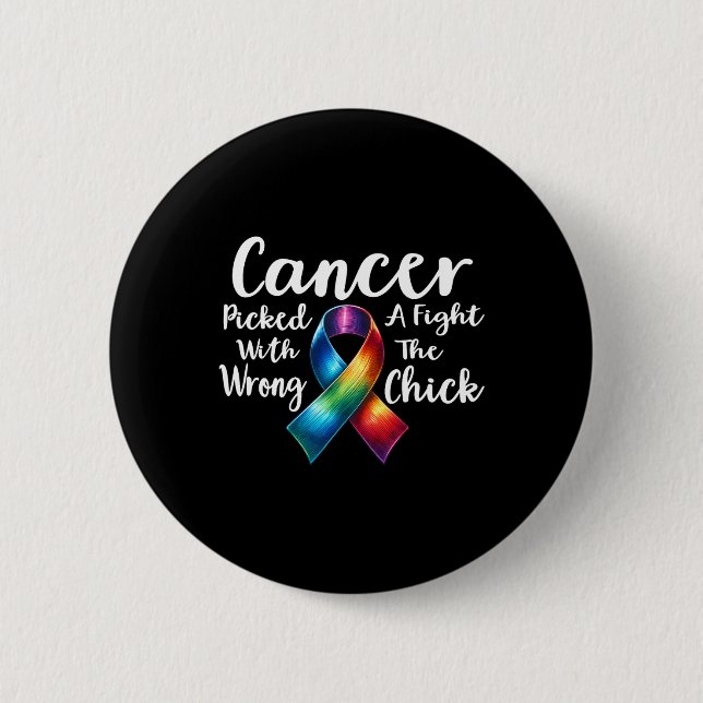 Badge Rond 5 Cm Le Cancer Du Sein A Combattu Le Mauvais Pouce (Devant)