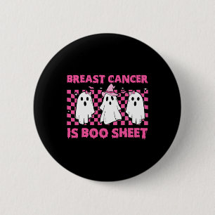 Badge Rond 5 Cm Le cancer est une feuille Boo Halloween Ruban Rose