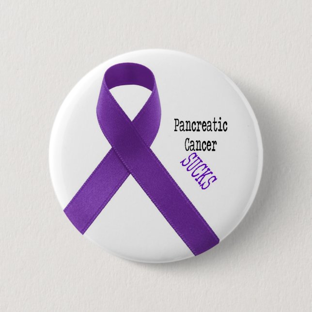 Badge Rond 5 Cm Le Cancer pancréatique suce le bouton (Devant)