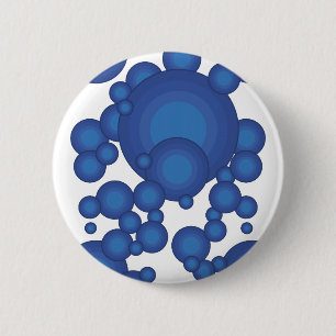 Badge Rond 5 Cm Le cercle de style des années Blue 70