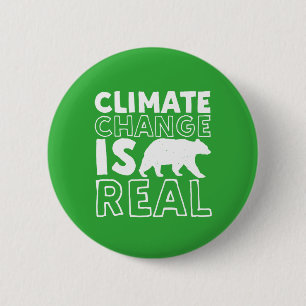 Badge Rond 5 Cm Le changement climatique est un véritable ours po