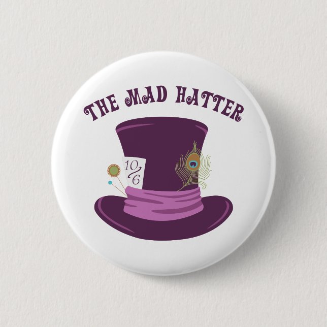 Badge Rond 5 Cm Le chapelier fou (Devant)