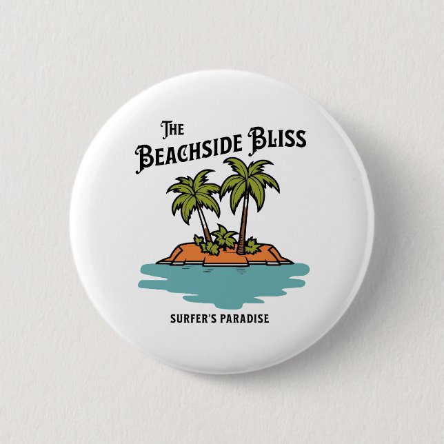 Badge Rond 5 Cm Le charme de la plage (Devant)