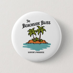 Badge Rond 5 Cm Le charme de la plage