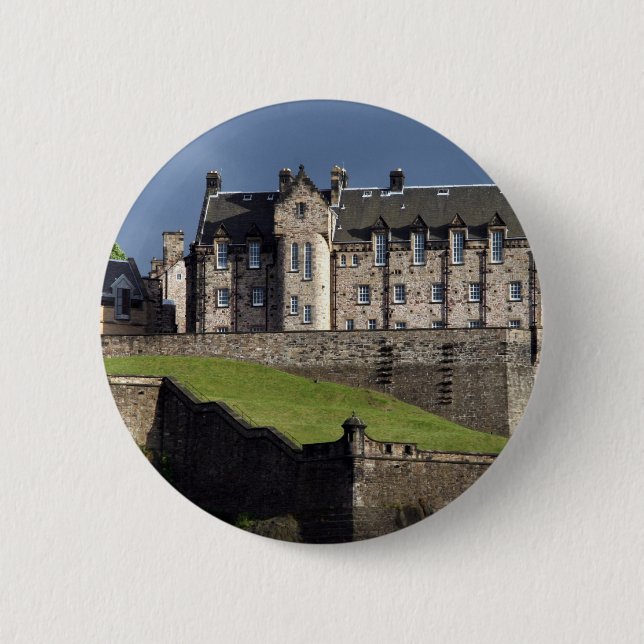 Badge Rond 5 Cm le château d'edinburgh (Devant)