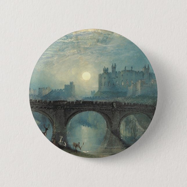 Badge Rond 5 Cm Le château William Turner Alnwick (Devant)