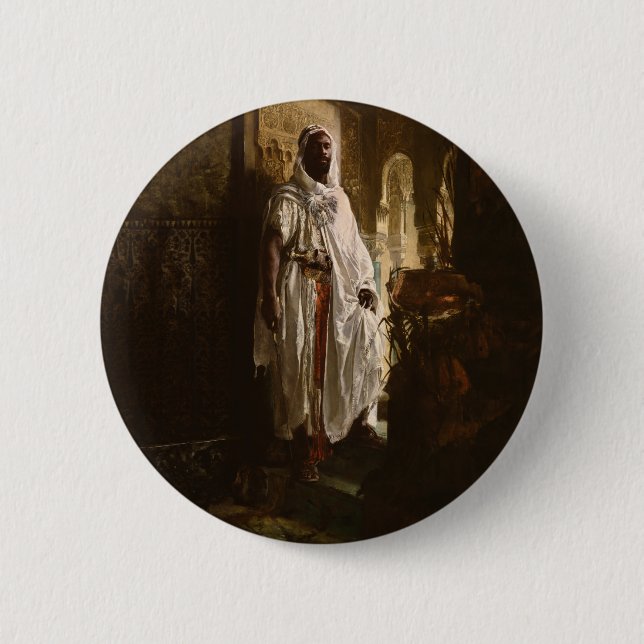 Badge Rond 5 Cm Le chef maure de l'art africain (Devant)