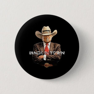 Badge Rond 5 Cm Le Chic du shérif en ville Le Cowboy à la campagne