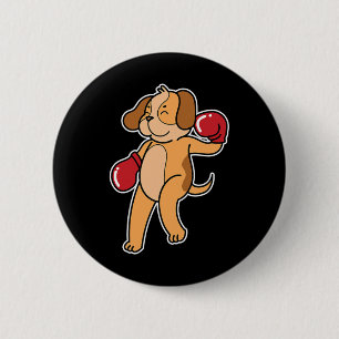 Badge Rond 5 Cm Le Chien beagle fait la boxe