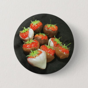 Badge Rond 5 Cm Le chocolat a plongé des fraises