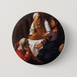 Badge Rond 5 Cm Le Christ dans la Chambre de Mary et de Martha