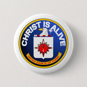 Badge Rond 5 Cm Le Christ est vivant - icône de la C.I.A identiqu