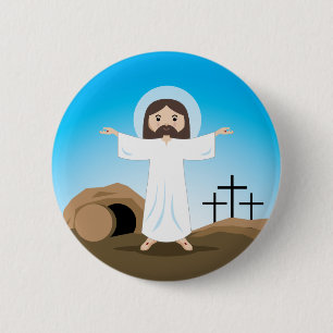 Badge Rond 5 Cm Le Christ levé