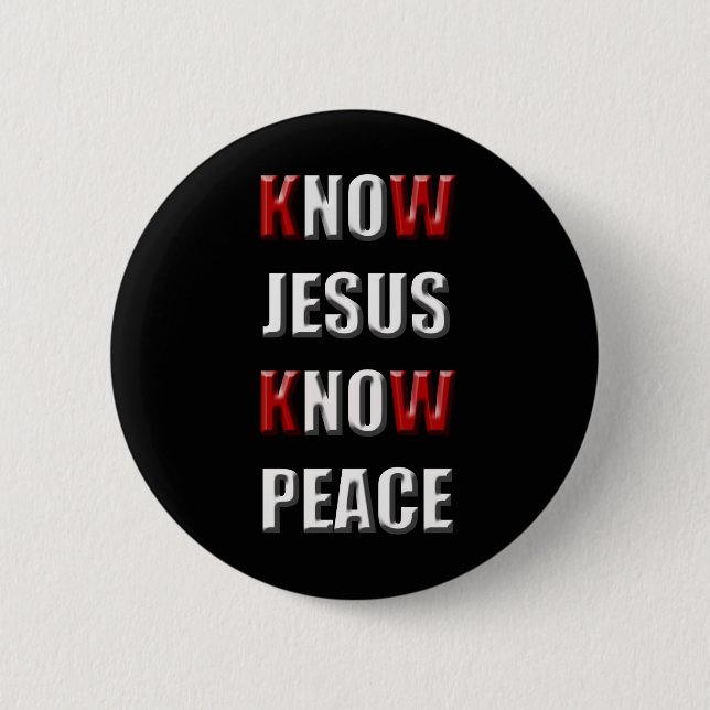 Badge Rond 5 Cm Le christianisme savent que Jésus savent la paix (Devant)