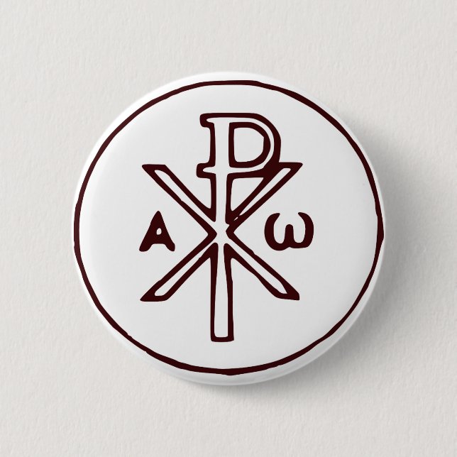 Badge Rond 5 Cm Le christogramme Chi-Rho symbole  (Devant)