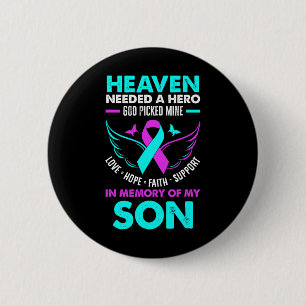 Badge Rond 5 Cm Le ciel a besoin d'un héros Dieu a attrapé mon fil