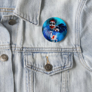 Badge Rond 5 Cm Le clown sinistre d'Halloween de SlipperyJoe endui