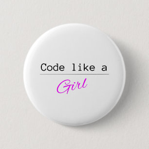 Badge Rond 5 Cm Le code aiment une FILLE