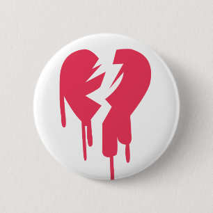 Badge Rond 5 Cm Le coeur brisé