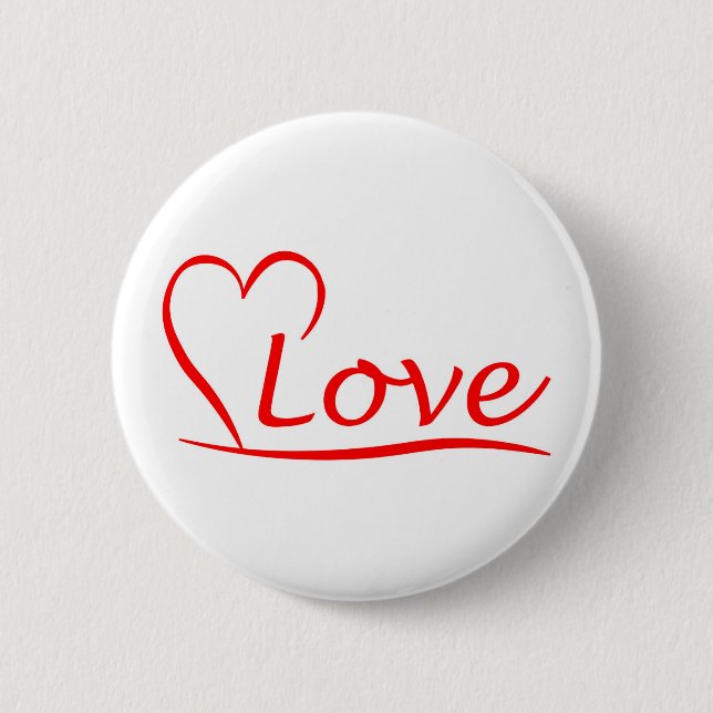 Badge Rond 5 Cm Le Coeur de l'amour (Devant)