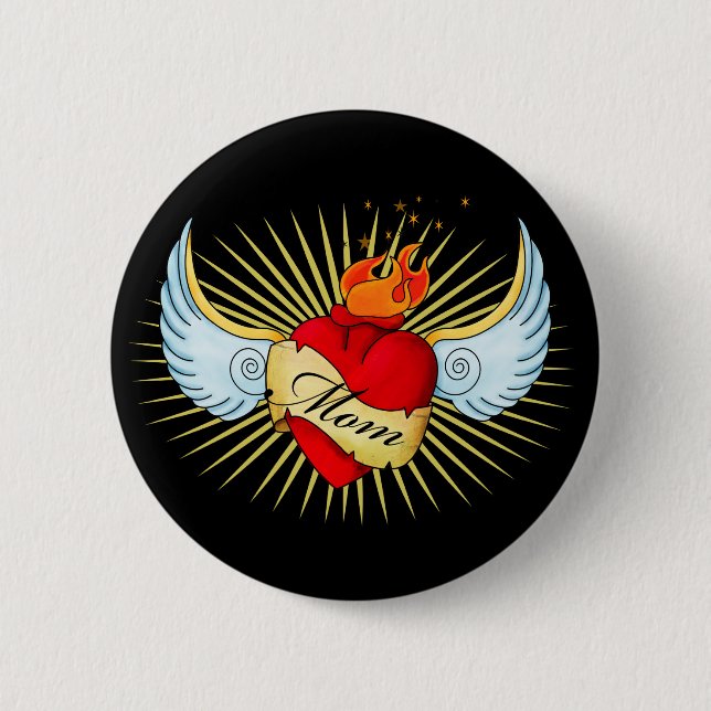 Badge Rond 5 Cm Le Coeur de maman (Devant)
