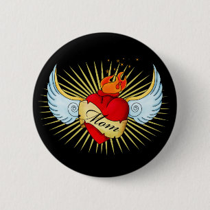 Badge Rond 5 Cm Le Coeur de maman