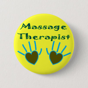 Badge Rond 5 Cm Le coeur de thérapeute de massage remet des
