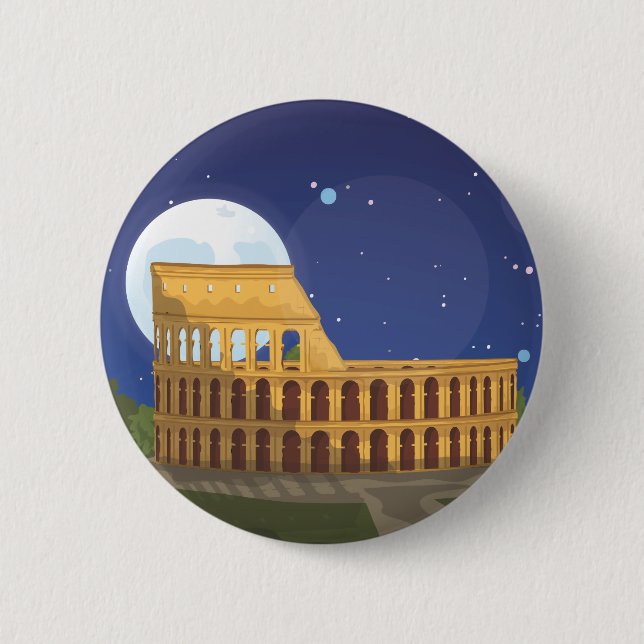 Badge Rond 5 Cm Le Colisée De Rome (Devant)