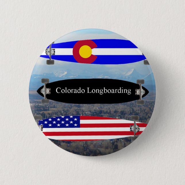 Badge Rond 5 Cm Le Colorado Longboarding (Devant)