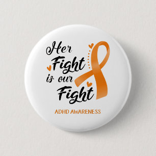 Badge Rond 5 Cm Le combat ADHDH est notre lutte contre le TDAH