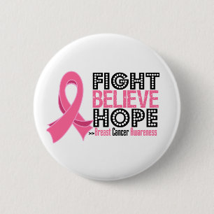 Badge Rond 5 Cm Le combat croient l'espoir - cancer du sein