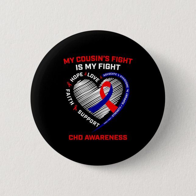 Badge Rond 5 Cm Le combat de mes cousins est mon combat Maladie ca (Devant)