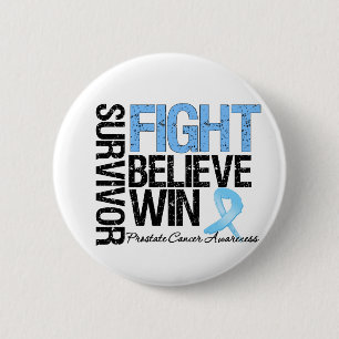 Badge Rond 5 Cm Le combat de survivant de cancer de la prostate