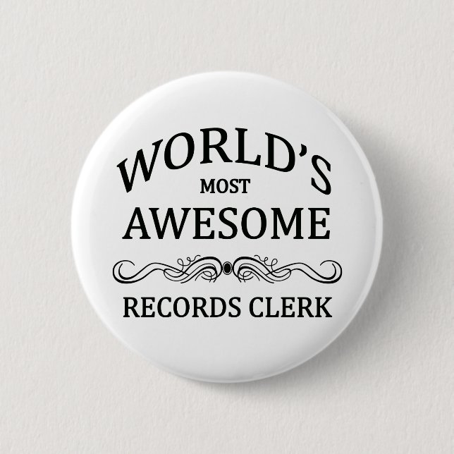 Badge Rond 5 Cm Le commis des disques le plus impressionnant du (Devant)