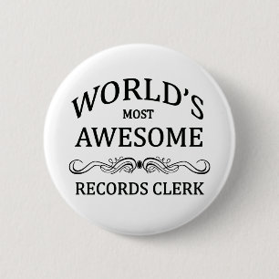 Badge Rond 5 Cm Le commis des disques le plus impressionnant du