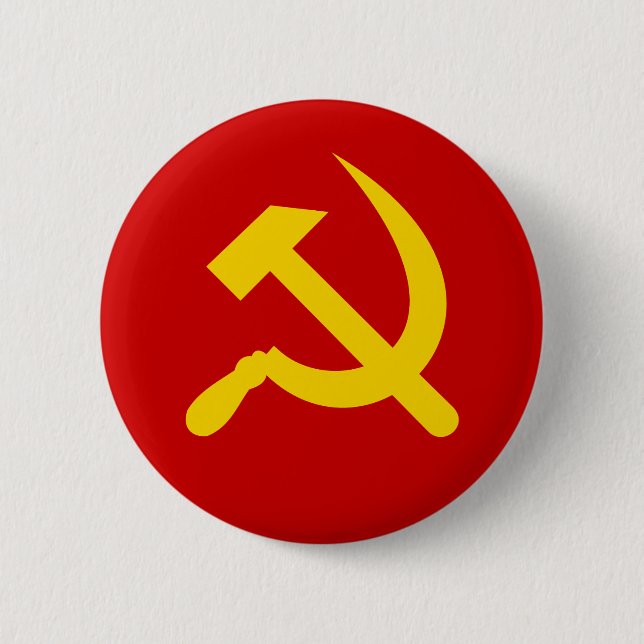 Badge Rond 5 Cm Le communisme marteau et faucille (Devant)