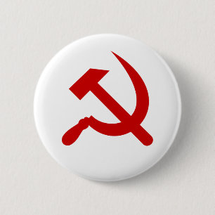 Badge Rond 5 Cm Le communisme rouge marteau et faucille