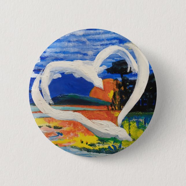Badge Rond 5 Cm Le concept des deux oiseaux (Devant)