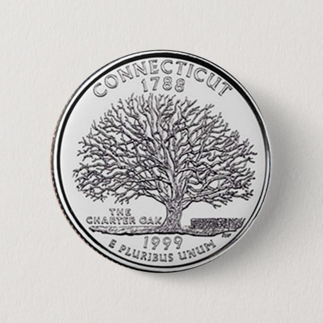 Badge Rond 5 Cm Le Connecticut (Devant)