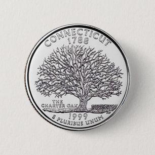 Badge Rond 5 Cm Le Connecticut