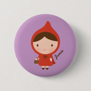 Badge Rond 5 Cm Le Conte de Petit Chaperon Rouge pour Filles
