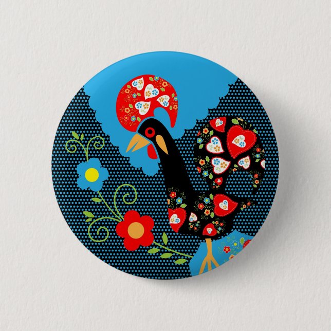 Badge Rond 5 Cm Le coq portugais (Devant)