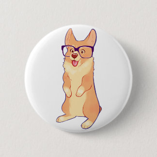 Badge Rond 5 Cm Le corgi prie le bouton