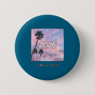Badge Rond 5 Cm Le coucher de soleil aux palmiers rétro 2016