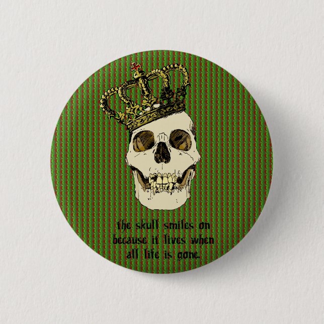 Badge Rond 5 Cm Le crâne sourit dessus (Devant)